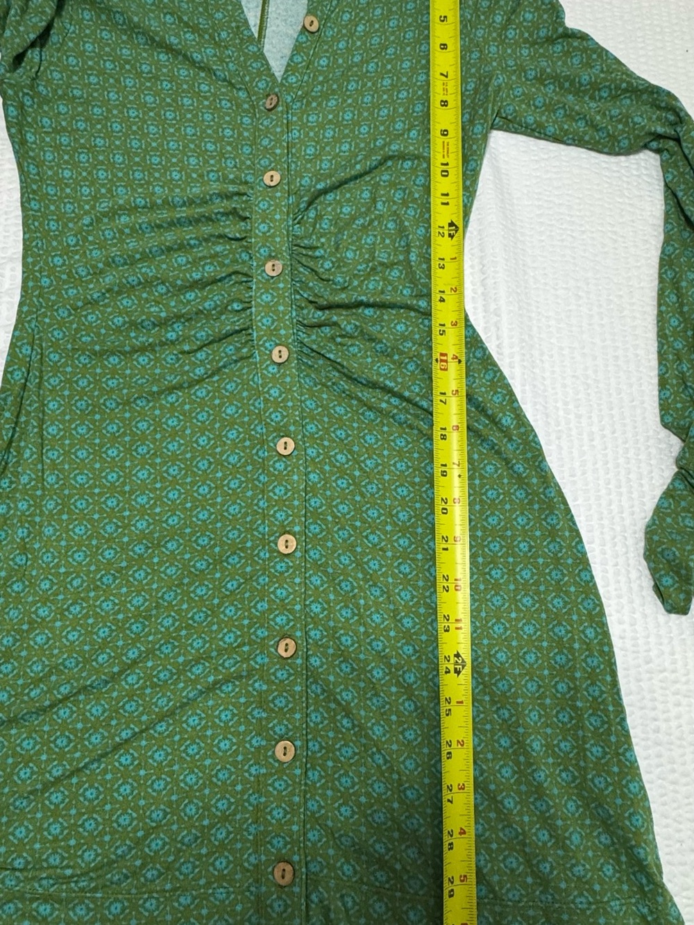 Free people Green Button-Front Long Sleeve Shirt Dress - Picture 7 of 10